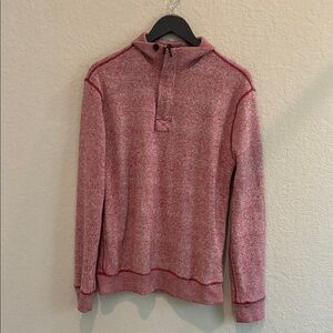 Surfside Supply Men's Red Heather Half-Zip Hooded Sweater